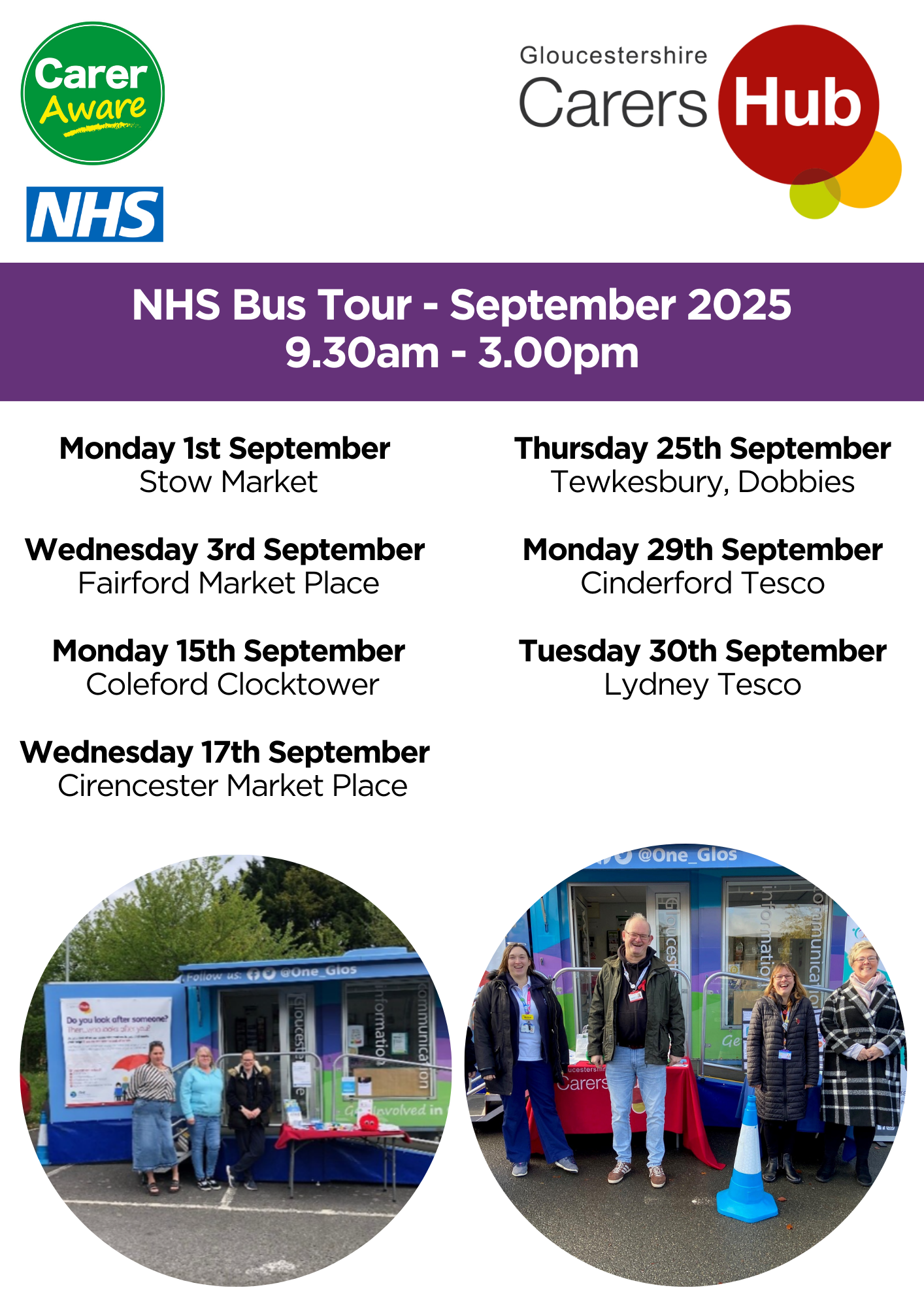 NHS Carers Bus – September Dates